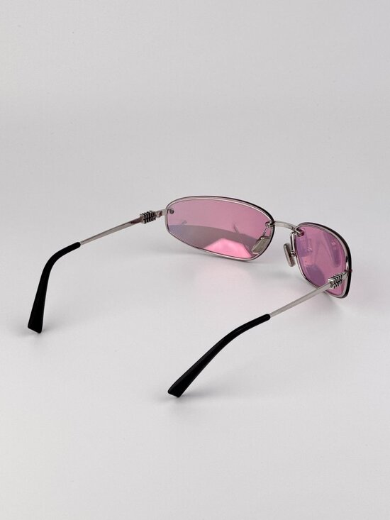 Miu Miu Women’s Sunglasses Silver Pink Wraparound MUA50S 1BC70J New & Authentic main image 5